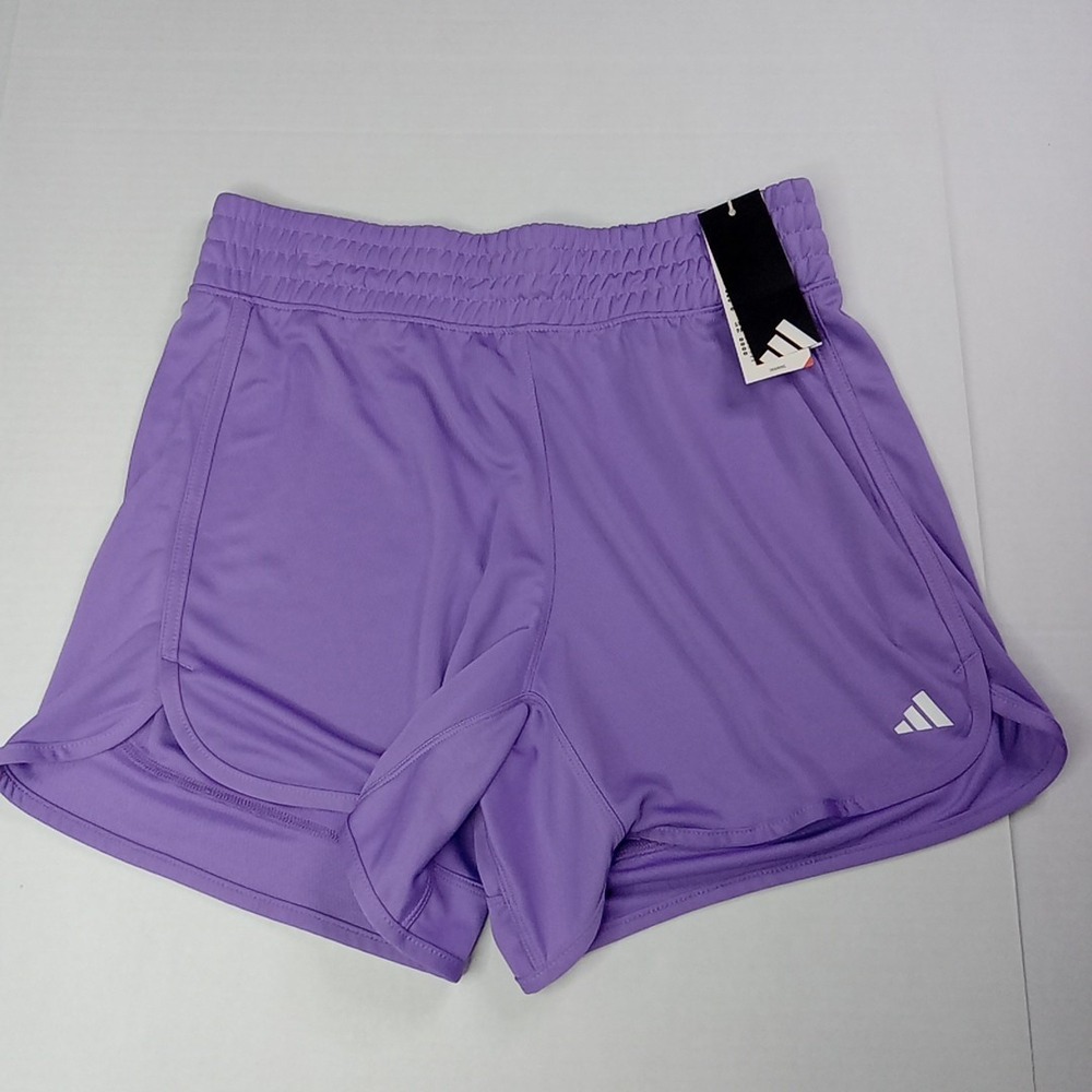 Adidas Women's Pacer Essentials Knit High-Rise Shorts Size M Purple JP1828